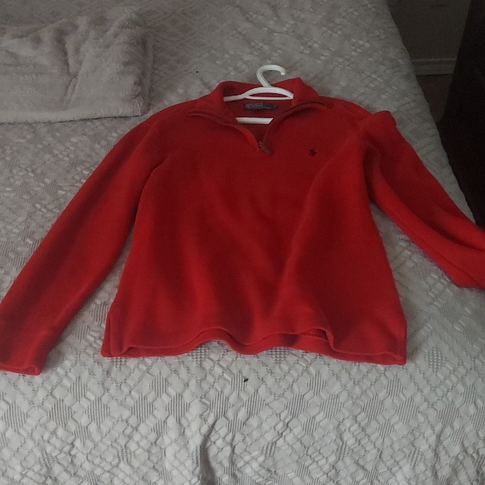 Ralph Lauren Red Casual Zip Up Sweater